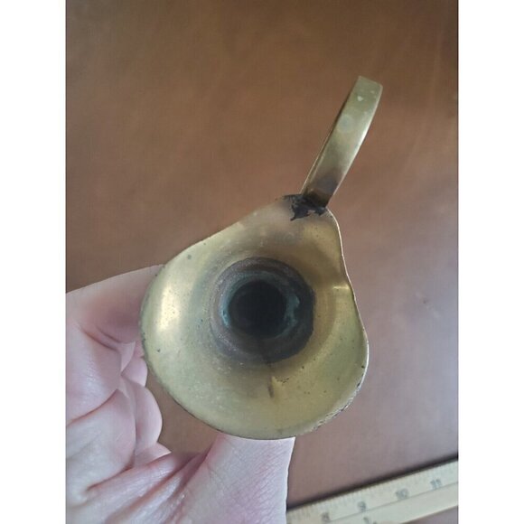 Vintage Solid Brass & Enamel Blue Mini Vase & Pitcher Made In India‎ 5.5" - Picture 3 of 10